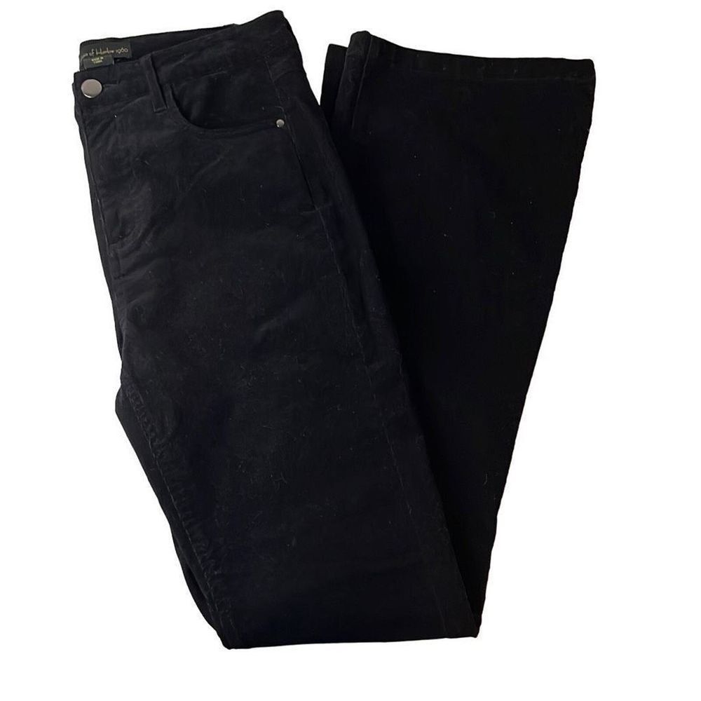New House‎ Of Harlow Womens Pants 4 High Waist Flare Black Velvet Gothic Grunge